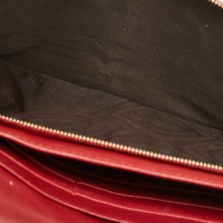Gucci Red Leather Flap Wallet on Strap