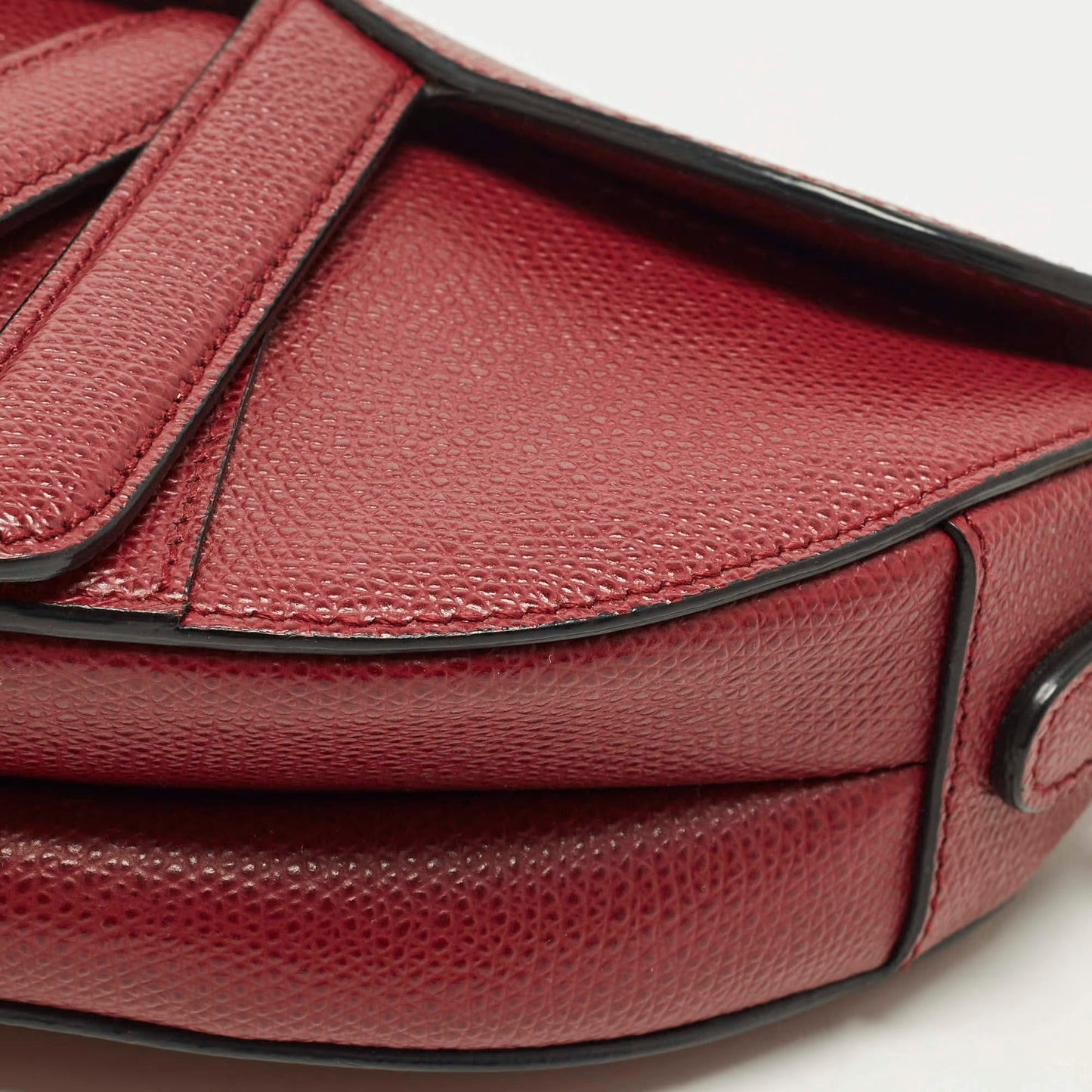 Dior Saddle Mini Burgundy Leather Bag