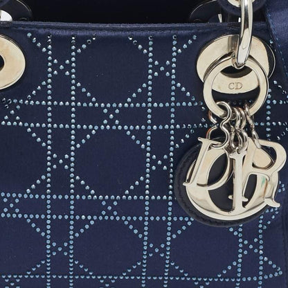 Dior Mini Lady Dior Tote – Navy Blue Crystal Satin