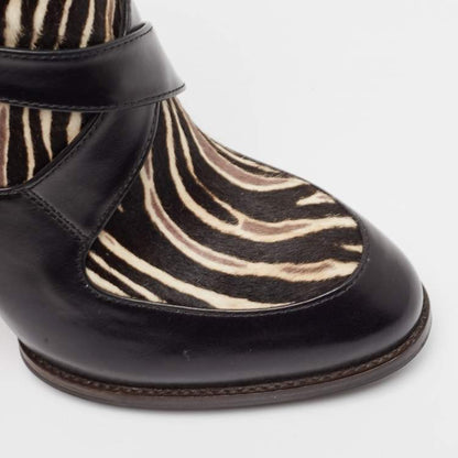 Tod’s Black & Brown Calf Hair and Leather Ankle Boots - Size 38.5