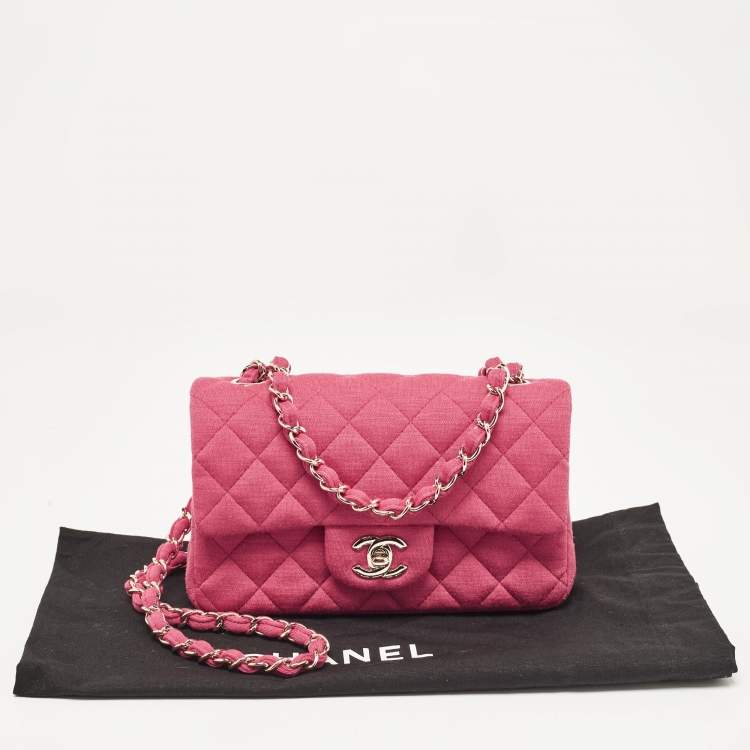 Chanel Pink Quilted Jersey Small Classic Flap Bag