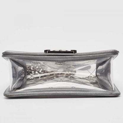 Chanel Grey/Clear Quilted PVC & Leather Small