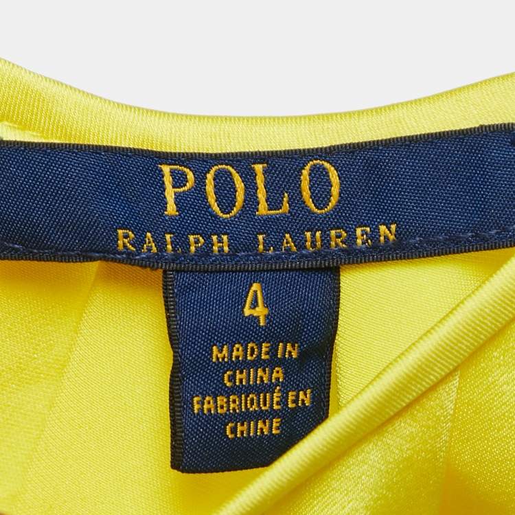 Polo Ralph Lauren Yellow Satin Pleated Sleeveless Top - Size S