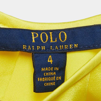 Polo Ralph Lauren Yellow Satin Pleated Sleeveless Top - Size S