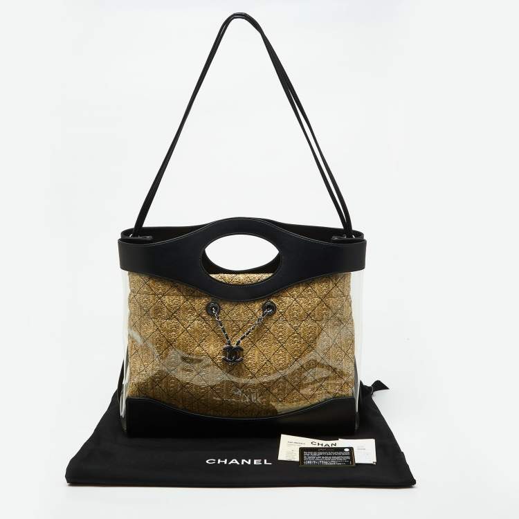 Chanel Black Leather & PVC 31 Shopping Bag