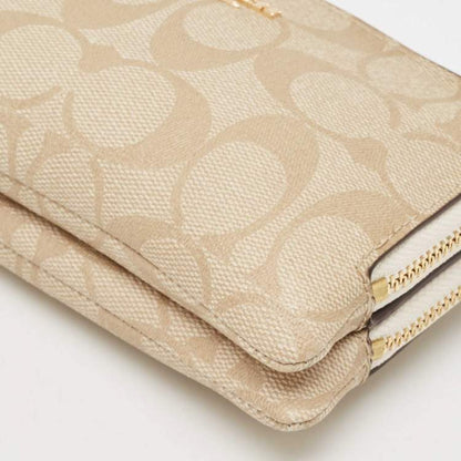 Coach Signature Double Zip Wristlet Pouch