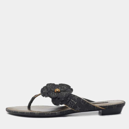 Louis Vuitton Monogram Denim Thong Sandals Size 37