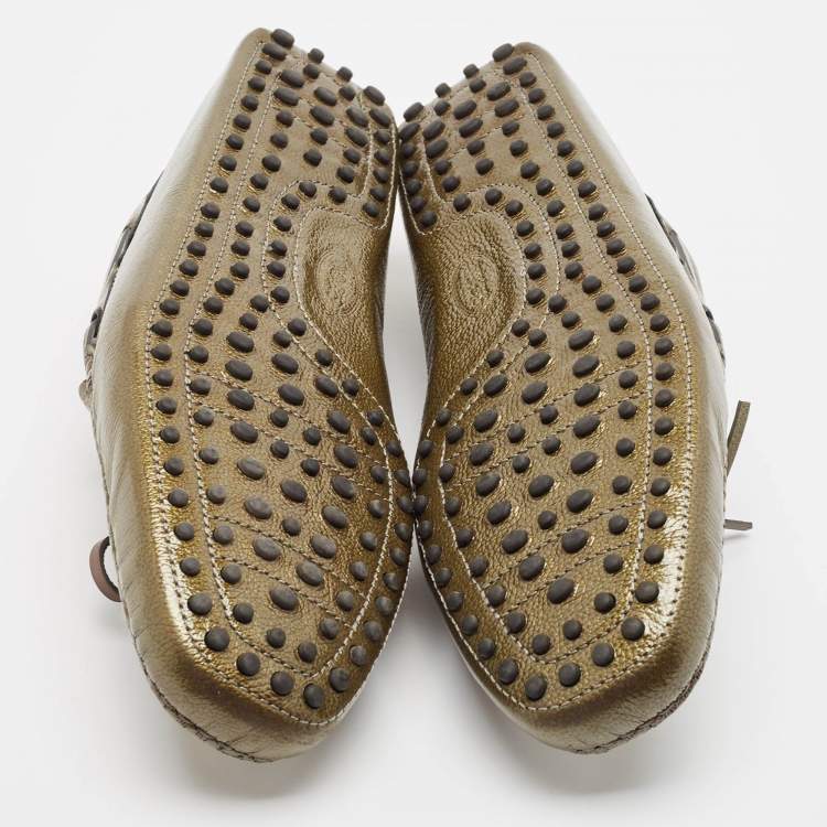 Tod’s Green Patent Leather Driver Loafers – Size 44.5