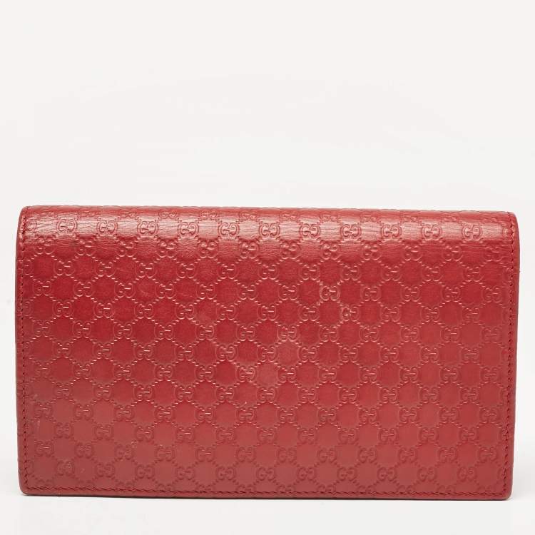 Gucci Red Leather Flap Wallet on Strap