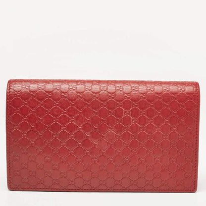 Gucci Red Leather Flap Wallet on Strap