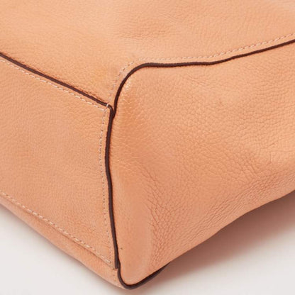 Coach Peach Leather Chain Tote Bag – Turnlock Detail