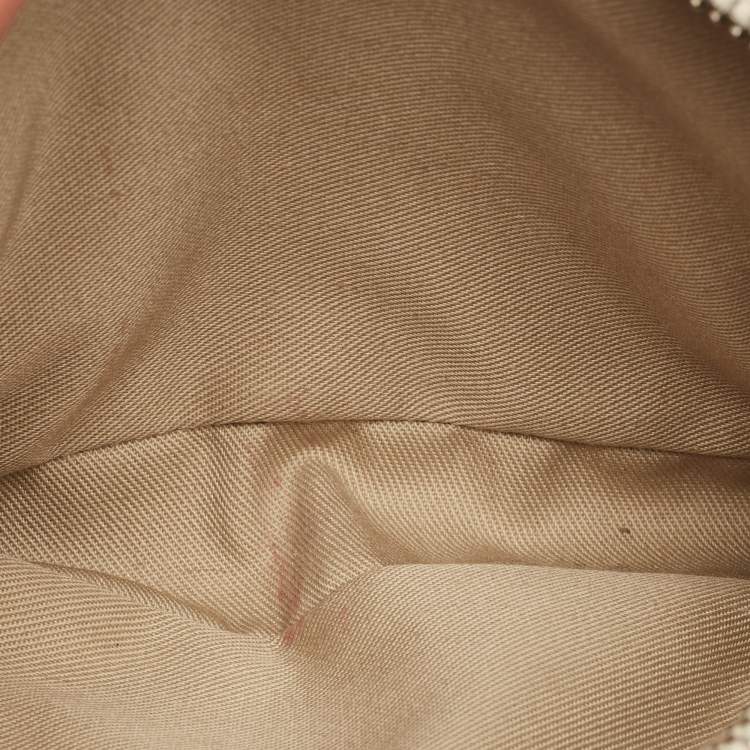 Dior Beige Diamond Print Coated Canvas & Leather Camera Bag