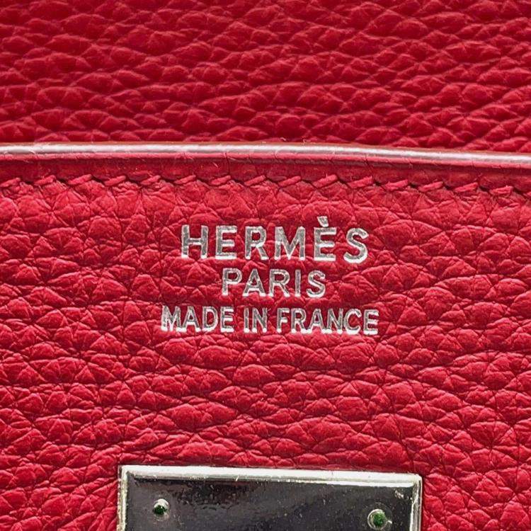 Hermès Birkin 35 Rouge Casaque Taurillon Clémence Bag