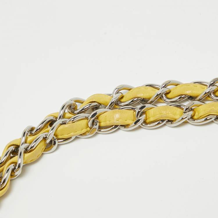 Chanel Yellow Quilted Lambskin Maxi Classic Single Flap Bag – Fair Condition