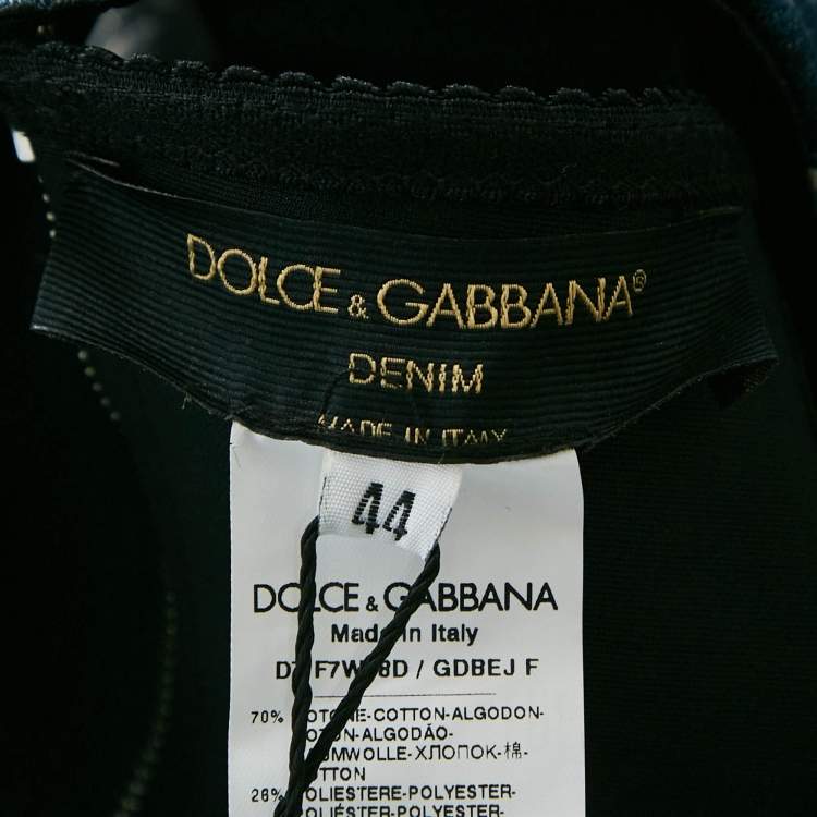 Dolce & Gabbana Patchwork Denim Bustier Top – Size M – Brand New