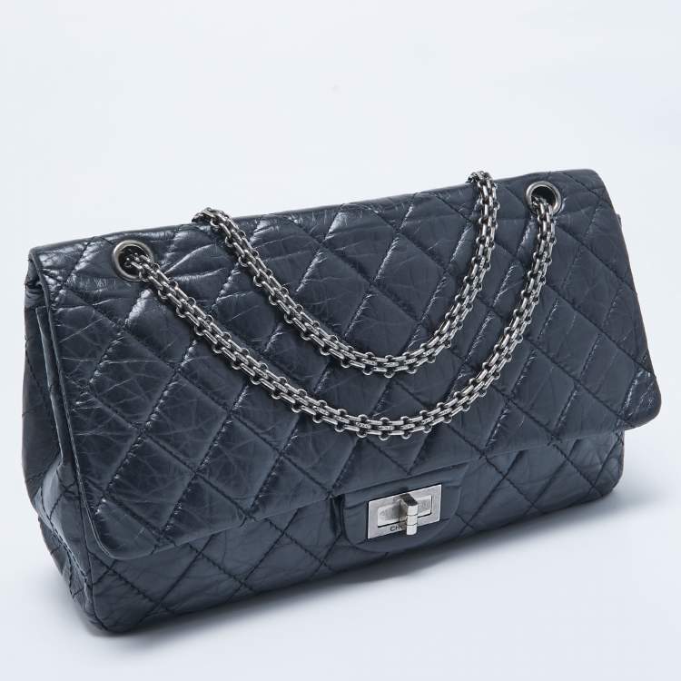 Chanel Navy Blue Quilted Aged Leather Reissue 2.55 Flap Bag