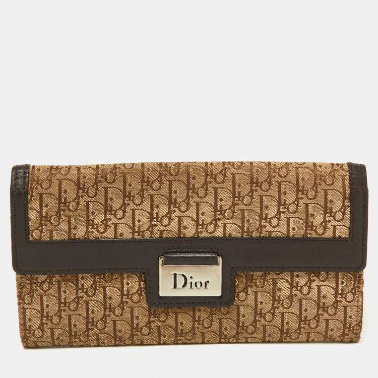 Dior Oblique Beige/Brown Leather  Wallet