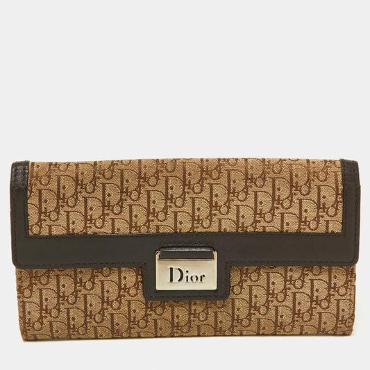 Dior Oblique Beige/Brown Leather  Wallet