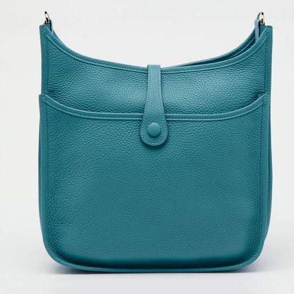 Hermès Evelyne III PM Bag in Turquoise Blue Togo Leather