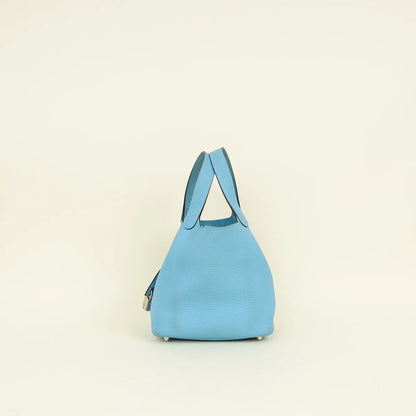 Hermes Bleu Du Nord Picotin Lock 18 Bag