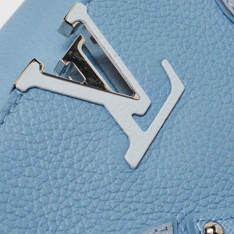 Louis Vuitton Blue Leather Satchel Bag Rare