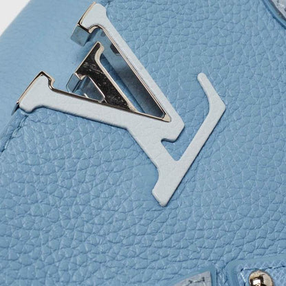 Louis Vuitton Blue Leather Satchel Bag Rare