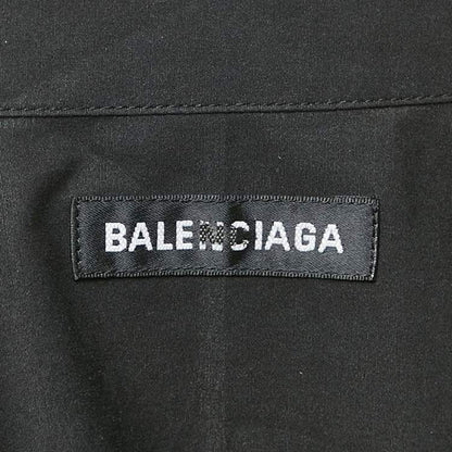 Balenciaga Black Logo Embroidered Oversized Shirt M
