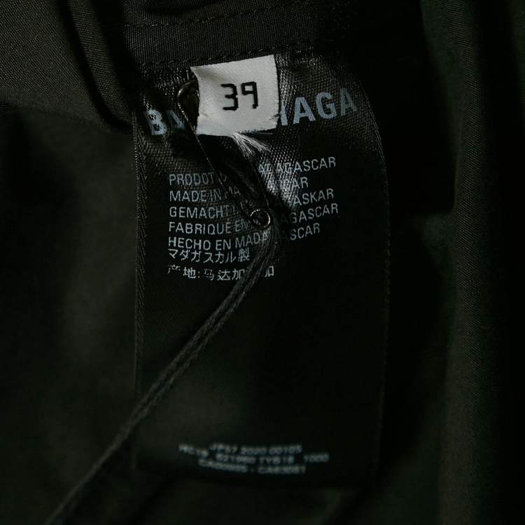 Balenciaga Black Logo Embroidered Oversized Shirt M