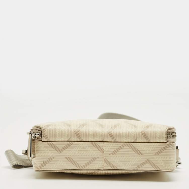 Dior Beige Diamond Print Coated Canvas & Leather Camera Bag