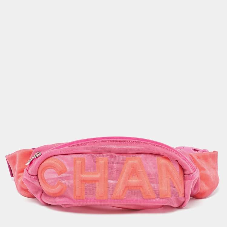 Chanel Pink Mesh & Fabric CC Belt Bag