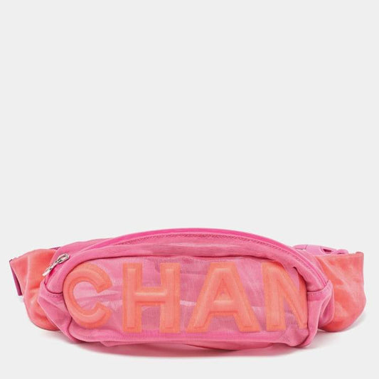 Chanel Pink Mesh & Fabric CC Belt Bag