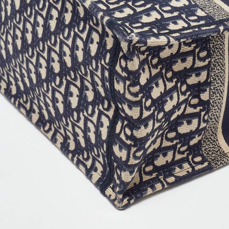 Dior Navy Blue Oblique Medium Book Tote