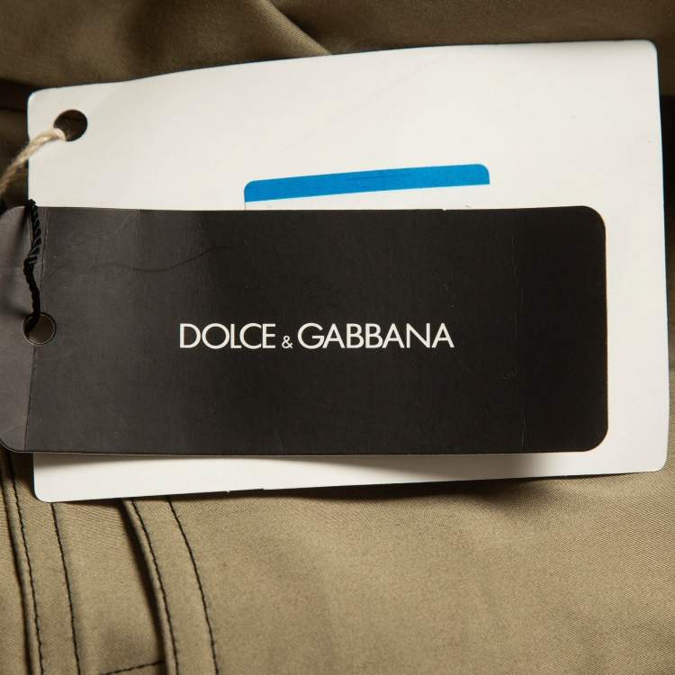 Dolce & Gabbana Green Contrast Trim Cotton Slim Trousers – Size M – Brand New