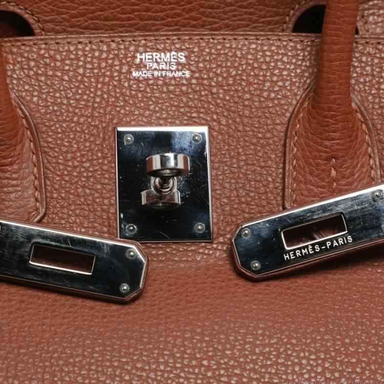 Hermès Noisette Evercolor Leather Palladium Hardware Birkin 30 Bag