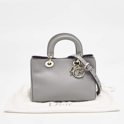 Dior Mini Diorissimo Tote in Grey Leather