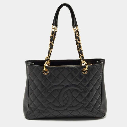 Chanel Black Quilted Caviar Leather GST Grand Shopping Tote