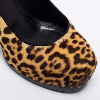 YSL Leopard Print Calf Hair Tribtoo Pumps Size 35