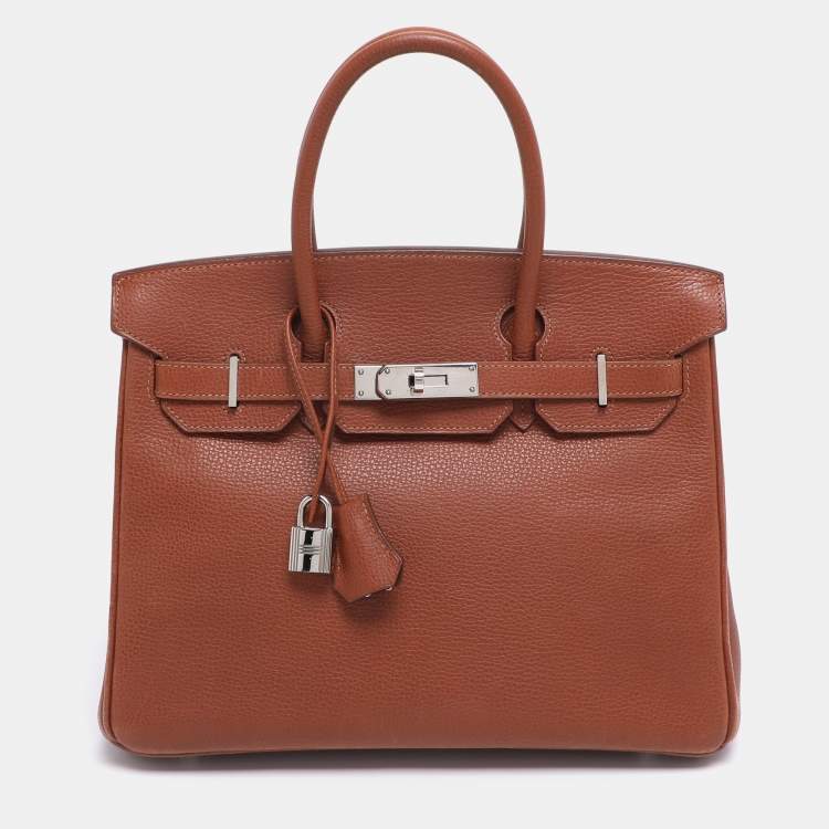 Hermès Noisette Evercolor Leather Palladium Hardware Birkin 30 Bag