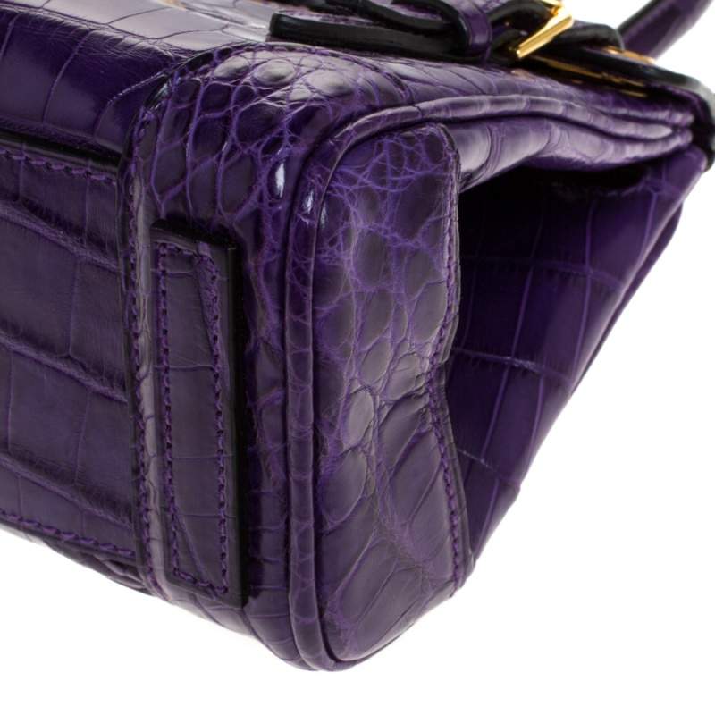 Ralph Lauren Purple Alligator Mini Ricky Tote