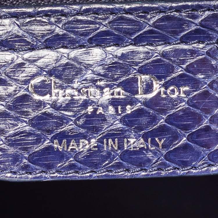 Lady Dior Large Python Bag Navy