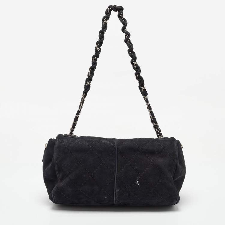 Chanel Black Nubuck Leather Darjeeling Flap Bag – Fair Condition