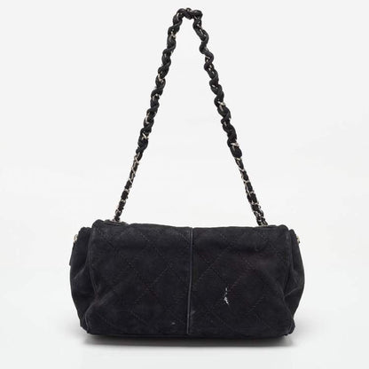 Chanel Black Nubuck Leather Darjeeling Flap Bag – Fair Condition