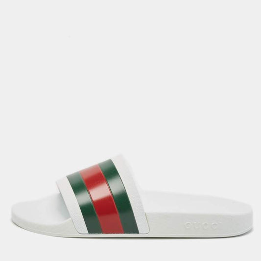 Gucci Pursuit 72 White Rubber Slides – Size 41 – Brand New