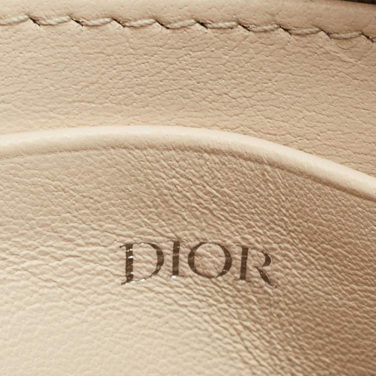 Dior Beige Diamond Print Coated Canvas & Leather Camera Bag