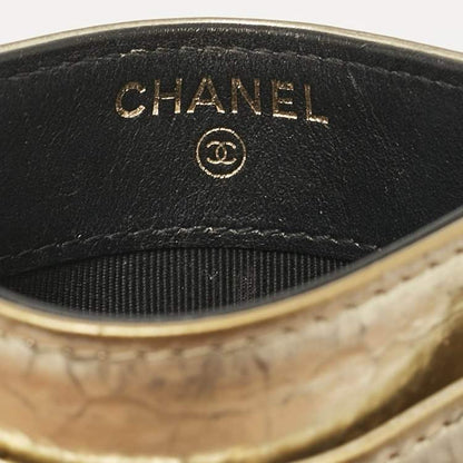 Chanel Gold Quilted Leather CC Card Holder