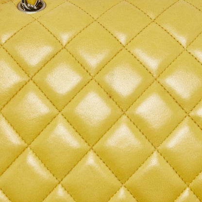 Chanel Yellow Quilted Lambskin Maxi Classic Single Flap Bag – Fair Condition