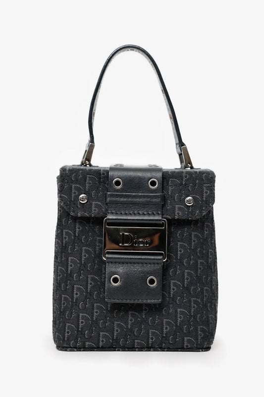 Christian Dior 2002 Black Oblique Canvas Trotter Street Chic' Handbag