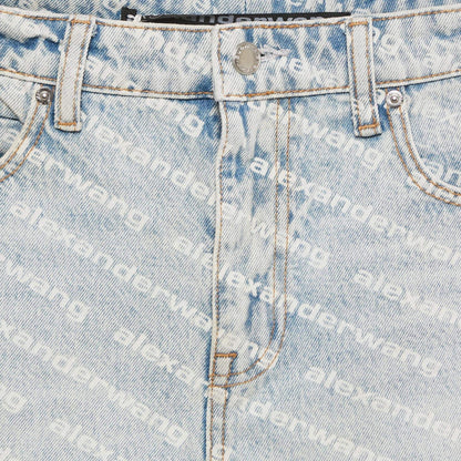 Alexander Wang Blue Denim Bite Highrise Shorts S/Waist 27"