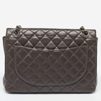 Chanel Grey Maxi Double Flap Bag – Classic Quilted XL