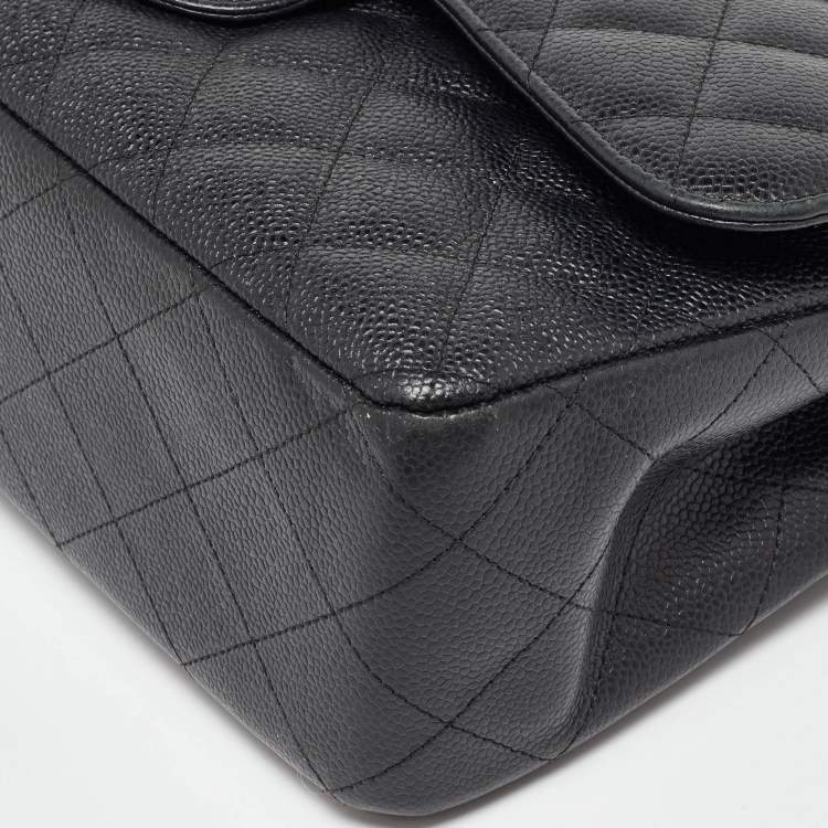 Chanel Jumbo Classic Double Flap Bag in Black Caviar Leather